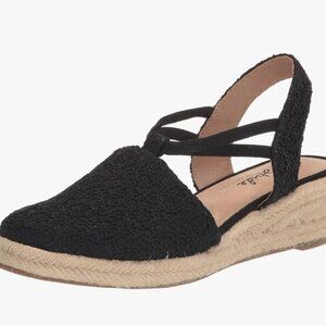 LifeStride Women's Katrina 2 Espadrille Wedge Sandals in Black Size 8.5W